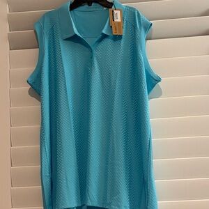 NWT Nancy Lopez Women's Golf Polo Sleeveless  Delux Dri Collared; Sz: 3X